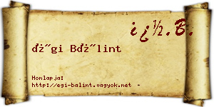 Égi Bálint névjegykártya